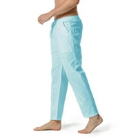 Dobivene muške hlače, muške haljine, muške posteljine labave ležerne elastične strugove Hlače joge hlače