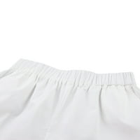 Merqwadd Womens Casual TrackSit outfit Sets Stripe majica s dugim rukavima i labavi mini kratke hlače