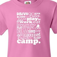 Inktastična jela majica za mlade kampiranje za spavanje