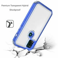 Kaleidio Case za Motorola Moto G Stylus 5G [Kleer Hybrid] 3-komadni utjecaj [Zaštita od pada] Otporan na udarce Vidi-THRU [Clear Blue]