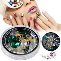 Pro Beauty Tools Pribor za nokti Nail Art Rhinestones Diamonds Glass perle Mješani šareno za umjetnost