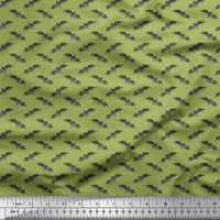 Soimoi Green Japan Crepe saten tkanina Dot & Bat životinjski ispis tkanina sa dvorištem širom