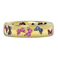 Keusn Butterfly prsten Šareni leptir prekrasni prsten poklon prsten za prsten Dijamantni prsten veliki