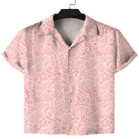 Paille muški okreće navratnik Havajske vrhove labavo plaža bluza lapel vrat za odmor ljetne majice
