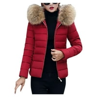 FIMKAUL ženska jakna kaputi zimski pad plus veličina dugih rukava casual vrhovi topla pamučna podstavljena