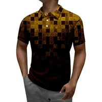 Muškarci Striped ispisane polo majice Ljetna modna geometrijska grafička rever gumba Kratki rukav Muški