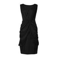 FINELYLOVE LJETNE MIDI haljine za žensku elegantnu haljinu za žene A-line kratkih rukavica bez rukava