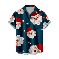 Havajska majica Muškarci Funky Casual gumb Down Shortsleeve Unise X-mas Božićni Music Snowman Santa