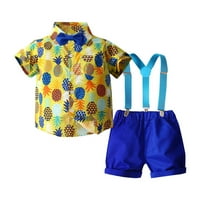 B91XZ Baby Boy odjeća Set dječje kratkih rukava Ananas majica Dječji kombinezoni dva postavljena dječja
