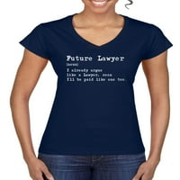 Smiješan budući advokat Advokat Advokat Advokat Humor STANDARD STAND V-izrez Tee, Mornari, Mala