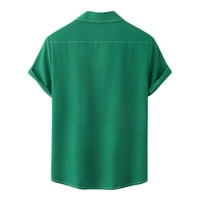 Vrhovi kratkih rukava za muškarce Casual Ljeto Čvrsto dugmad Pocket Choneddown T-majice Bluze na plaži