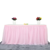 Pink Tulle Tutu stolna suknja za tuš za bebe, rođendanska zabava, pogodna za pravokutnik ili okrugli
