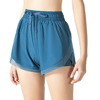 Ganfancp ženske ljetne kratke hlače lažne dvije sportske kratke hlače Fitness trčanje casual hlača labavi