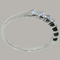 Britanci napravio je 9k bijelo zlato prirodne akvamarinske ženske vječne prstene - Opcije veličine - veličina 9,25
