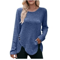 Usmixi prodaja ženskih vrhova džemper za žene Zima ugodno meko pleteno rebraste nepravilno pulover Duks