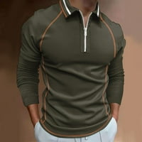 iopqo polo majice za muškarce muškarci modni labav rever patent 3D digitalni tisak dugih rukava vrh