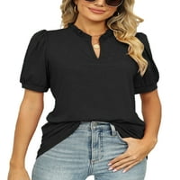 Majica Rejlun za žene V izrez Majica Solid Boja Ljetni vrhovi labavi pulover casual svakodnevno odjeća