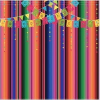 Omsi Fiesta Stripes Prozor zavjesa Print Meksičke zavjese Cinco de Mayo Decor Decor Decor Džep za tamne