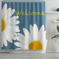 Yipa cvjetna tuš zavjesa s prostirkama kupaonicama, rustikalna daisy zavjesa za tuširanje sa kukama,