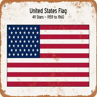 Metalni znak - Sjedinjene Države zastava Stars AK - Vintage Rusty Look