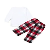 Porodica veka Usklađivanje božićne pidžame set dugih rukava Elk Print Tops Plaid hlače Xmas Sweepwear