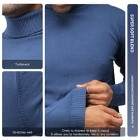 Ray Muška mekani tanak pričvršćen Turtleneck, rugajući pulover pulover za muškarce ,, mastila plava