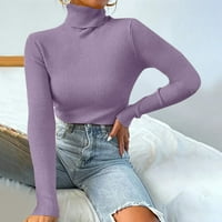 Ženski pad dugih rukava, pulover s visokim vratom Slim-Fit džemper Basic Turtleneck džemper vrhova moda