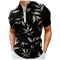 Huachen Hawaiian stil kratki rukav patentni zatvarač modna majica Men Cardigan ljeto u carinjenje