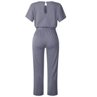 USMIXI Jumpsuits za žene Dressy Plus size Business Casual Tie Struk Maxi Kombinezoni Summer Okrugli