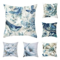 Živjeli američki dekorativni cvjetni cvjetni jastuk navlake plavi dekor cvjetni jastuci