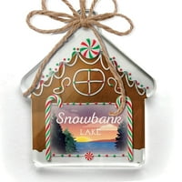 Ornament tiskano jedno obodno jezero retro dizajn Snowbank jezero Božić Neonblond