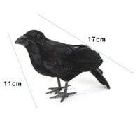 Jikolililili Realistic Crow Handmade Crna pernata vrana za ukrašavanje Halloween Dekoracije Ptice za