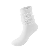 Cuhas SOCKS Čvrsta boja zadebljana labava Slouchy modni slagane čarape za kompresiju za žene