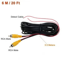 Fule crni 12-24V RCA video kabel AV produžni kabel sa žicom za otkrivanje