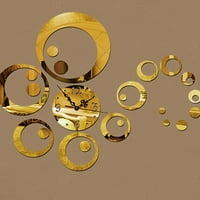 Biplut krugovi 3D Modern ogledalo Zidni sat Satovi naljepnice naljepnice naljepnice Diy Dekor