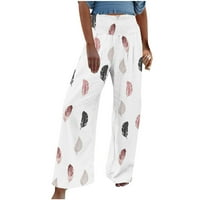 Žene elastične struk ljetne modne duge hlače Baggy cvjetni salon trendy za žene široke noge kratke ležerne