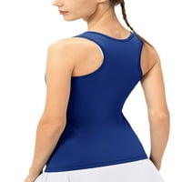 Capreze Dame Yoga Top Solid Color Sportske košulje Crew vrat rezervoar za vezanje Activeweže bez rukava