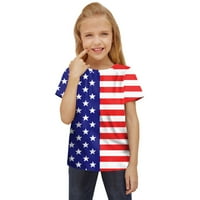Dječje majice u unise proljeće ljeto moda dnevno kratki rukav vrhovi američke zastave tiskane neovisnosti