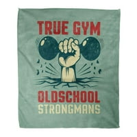 Bacanje pokrivača toplo ugodno ispis Flannel True Gym Vintage Sports za fitness klub Hand i bučice na