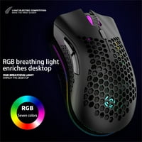 Bežični punjenje mišem šupljim rupom šarenog RGB užarenog igara uredskog miša