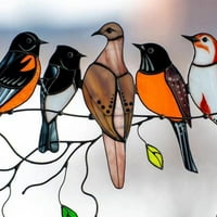 Višestruke ptice na žici visoko obostrano stakleno skidač za sunčanje, ukrasi za isječak za drvo na