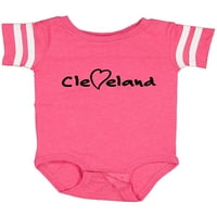 Inktastic Cleveland Heart Handwright Black Gift Baby Boy ili Baby Girl Bodysuit