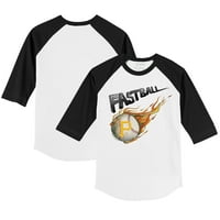 Omladinski sitni otvor bijela crna Pittsburgh Pirates Fastball 3 majica sa 4 rukava