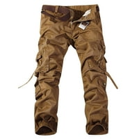 Duge hlače za muškarce Muška labava više džepa Opremljene kombinezone na otvorenom Ležerne hlače Kafa