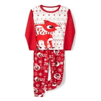 Božićna porodica koja odgovara pidžami Postavite crtanu letelju dugih rukava s dugim rukavima s padžama