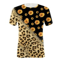 Ženska kontrast Leopard Print Okrugli vrat MajicaDaily Ljetne košulje za ženske usluge rezervoara za