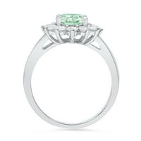 2.72ct ovalni rez zeleni simulirani dijamant 18k Bijelo zlato ugraviranje Izjava bridalne godišnjice