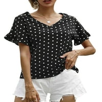Paille žene cvjetni print comfy majica Basic Travel Tee V izrez ulični tunički bluza Šifon vrhovi
