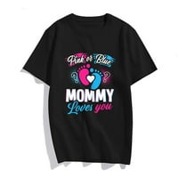 Ružičasta ili plava mama voli vas beba rod otkriva majicu za tuširanje