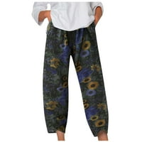 Ženske posteljine hlače Ležerne prilike elastične ljetne pantalone velike struke Rela Fit Comfy Palazzo